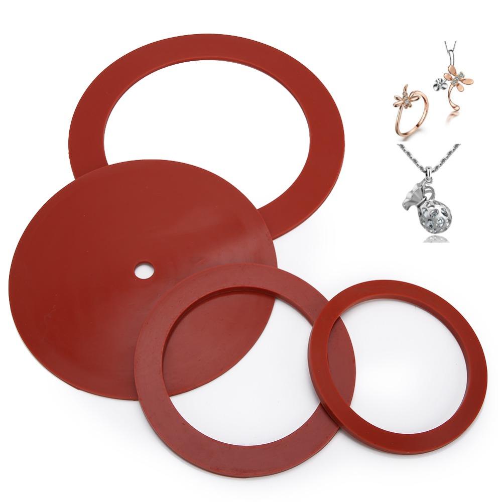 4pcs Red Color Casting Machine Gasket Rubber Material Vacuum Casting Gasket  Jewelry Casting