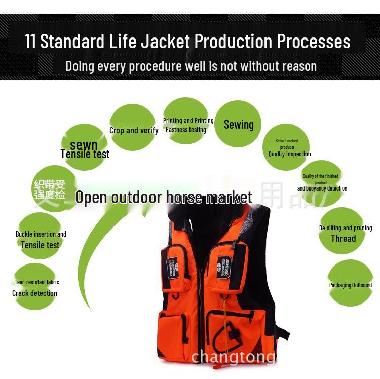 Protackle Multi-Pocket Detachable High Buoyancy Fishing Vest for Adults