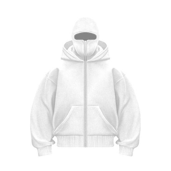 Winter Warm Hoodie Coat Unisex Double Hooded Solid Color Casual Jacket Loose Fit Thick Warm Sweatshirt Coat