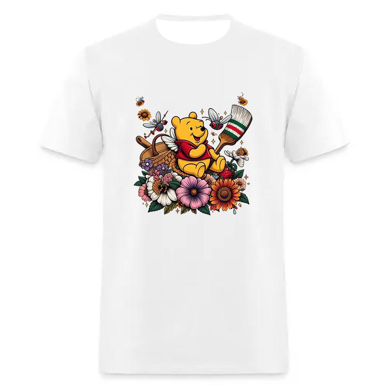 White Short Sleeves T-Shirt For Women Men Disney Mickey Minnie Cotton New In Tops & Tee Fashion Clothing Daily Casual Streetwear