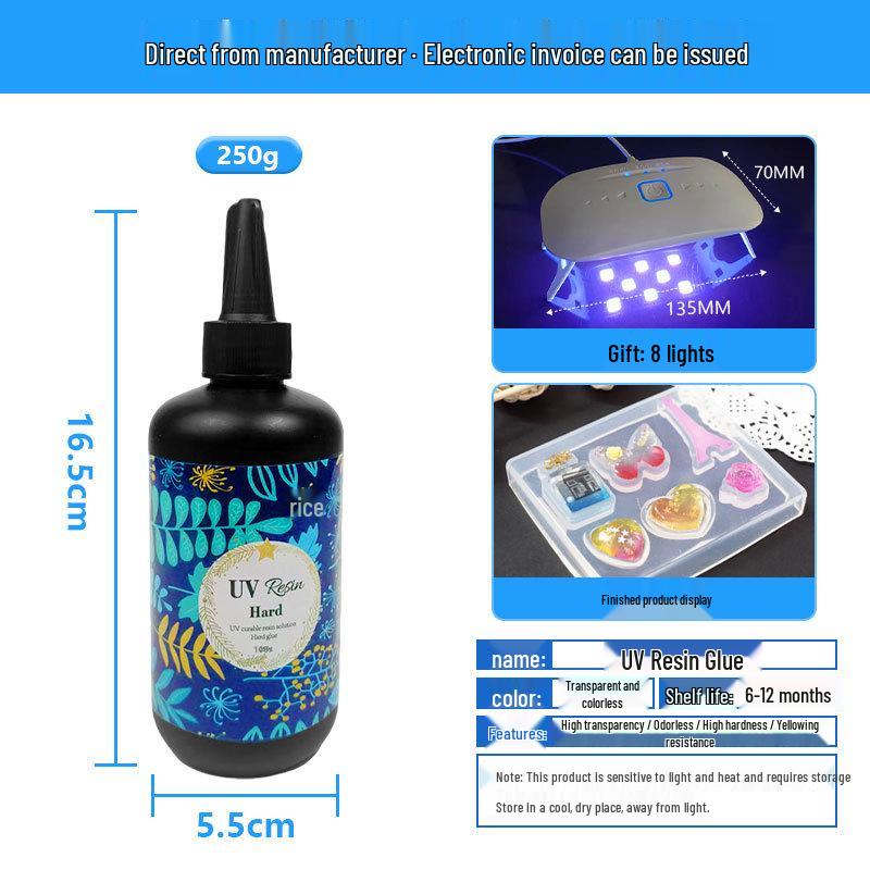 High Transparency Quick-Dry UV Resin Glue for DIY Crafts and Dried Flower Sealing
