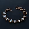 Rainbow Moonstone Bracelet Gemstone Jewelry, Copper Electroformed Bracelet, Adjustable Handmade Beautiful Jewelry Bracelet