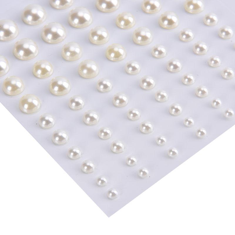 1 Sheet Plastic Semi-Circular Pearl Decoration Stickers For Diy Crafts Nail Art