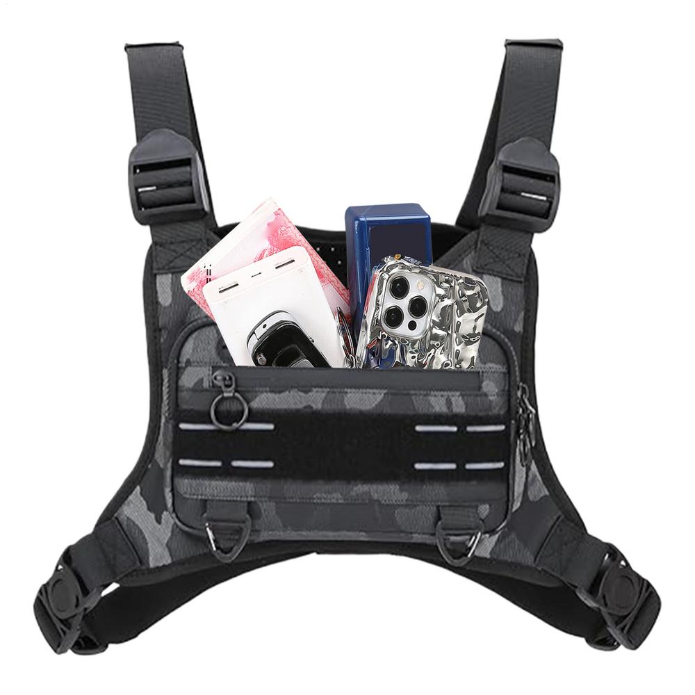 

Lightweight Vest Chest Bag For Backpacking Sports Chest BagWaterproof Adjustable Sport Carrier Pouch Phone Holder For Running камуфляжный