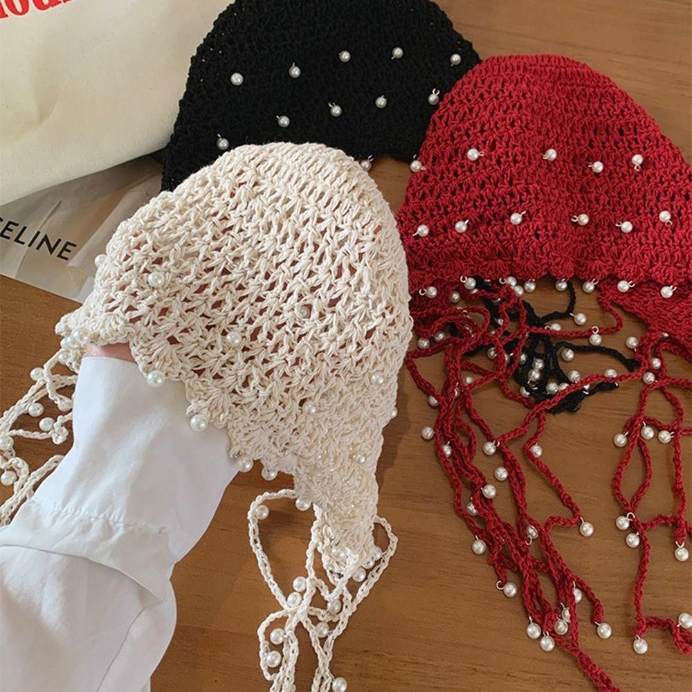 Beanies Knit Cap Crochet Flower Ethnic Style Hat  Apparel Accessories