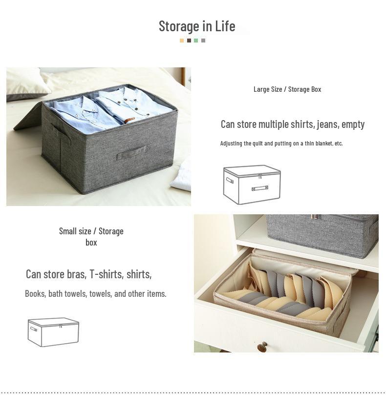 Foldable Fabric Storage Organizer for Clothes and Bedding - Large Capacity Wardrobe Box