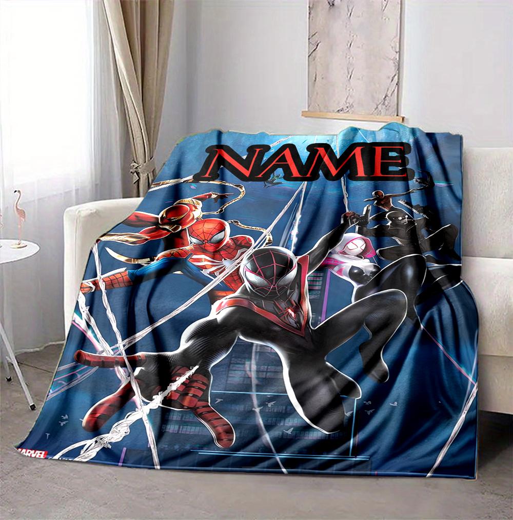 Custom Name Spider-Man Storm Flannel Blanket Throw Blanket Soft Warm Sofa Bed Decor Unique Gift