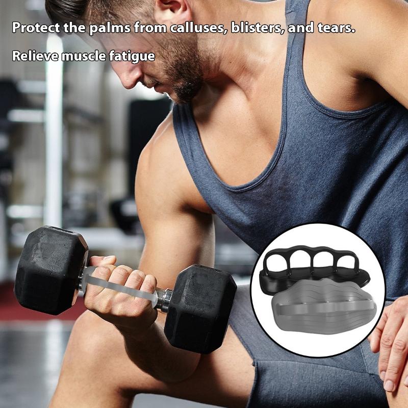 1 Pair Anti Slip Silicone Training Grip Conforms To Ergonomics Or Weight Lifting Pull-Ups Gym Training - Unisex Fitness Gloves