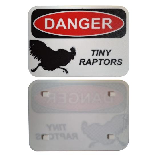Chicken Hazard Sign 3D Printed Chick Danger Sign Indoor Outdoor Home Farm Garden Decorative Tiny Raptors Warning Sign