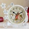 Creative Iron Home Decoration with Flower Vine Best Gift for Children Girl Beauty European Style Vintage Mute Table Desk Clock