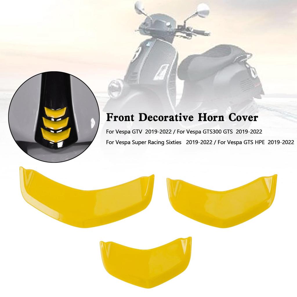 Artudatech Front Horn Cover Decorative Trim for Vespa Sprint 300 GTS 300 HPE GTV Yellow