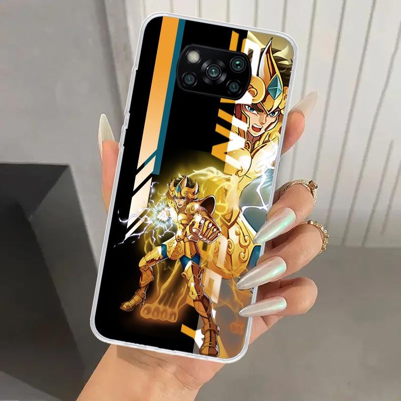 Anime Saint Seiya Phone Case for Xiaomi Poco X7 X6 X5 X4 X3 Nfc F7 Ultra F6 F5 Pro F4 GT F3 M6 M5S M4 M3 Soft Print Shell X7 X6