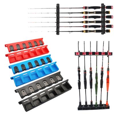 Horizontal / Vertical Wall Mounted 6-Rod Rack For Garage Fishing Pole Display Stand Fixed Frame Fishing Accessories