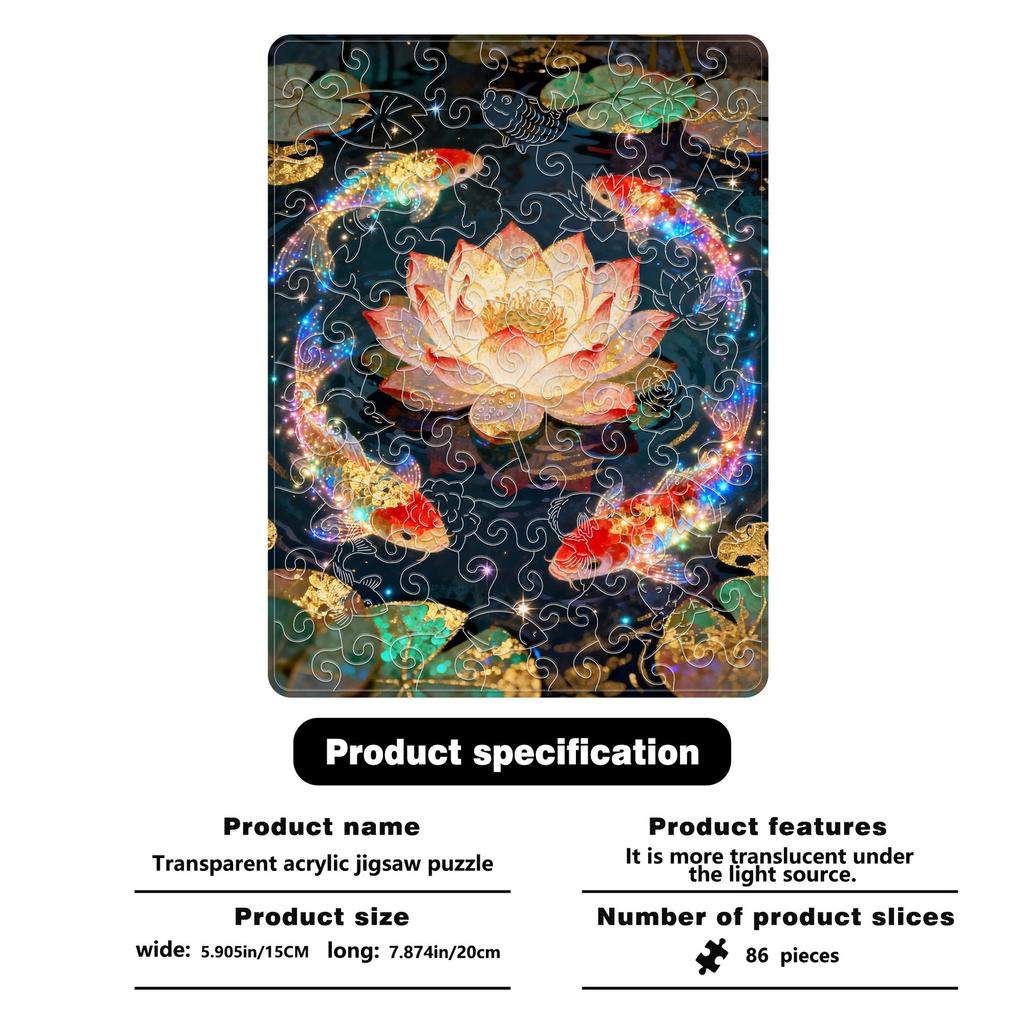 Lotus Koi Puzzle Decorative Ornament More Than Light Transmission Acrylic Puzzle Every Year