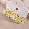 18K Gold Plated Stainless Steel Butterfly Bow Stud Earrings - Hypoallergenic Durable Elegant Jewelry for Parties & Daily Wear