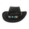 New Hand-Woven Beach European And American Famous Style Top Hat Breathable Hollow Straw Hat