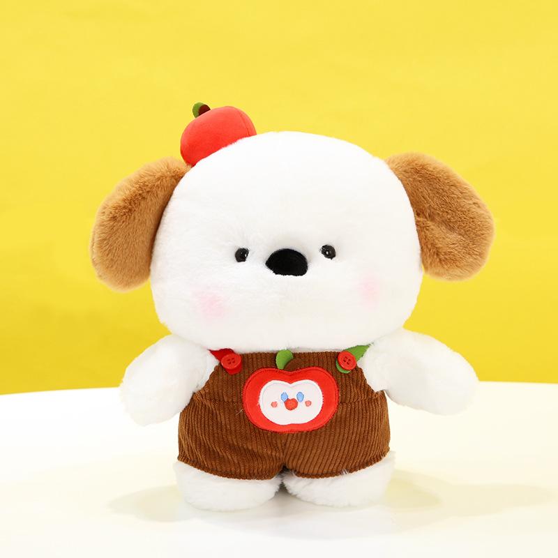

Doll Plush Dog Puppy Toy In Overalls Pp Cotton Fill Stuffed Animal Kids Gift коричневий