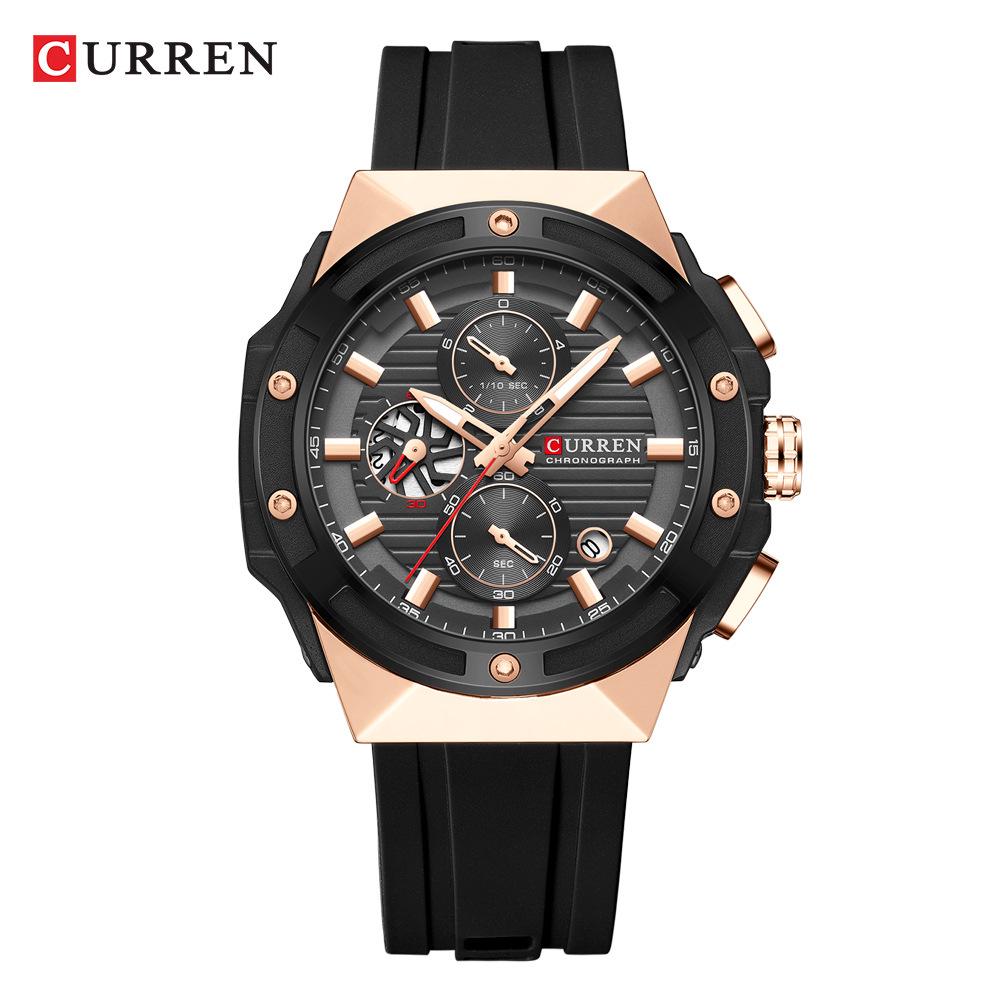 CURREN 8462 Men's Waterproof Chronograph Sports Watch with Calendar and Six-Hand Quartz Movement.
