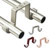 Aluminum Alloy Double Curtain Rod Holders Install Rods for Drapery Rod 3-Color