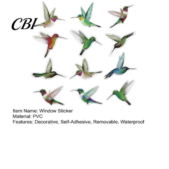 Window Decal For Birds 12Pcs Bird Clings, Protection Decals, Removable PVC Anti-Collision Stickers Peel And Stick Sticker for Glass Doors Windows,