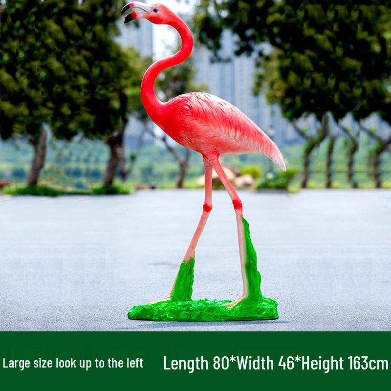 Fiberglass Flamingo Sculpture for Garden and Pond Decorations