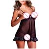 Fashionable Women's Sexy Solid Color Nightgown Fun Underwear Nightgown