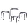 4pcs/set Yh-hj004 Plant  Shelf Black Paint Round Pattern Plant Stand Household Orangizer