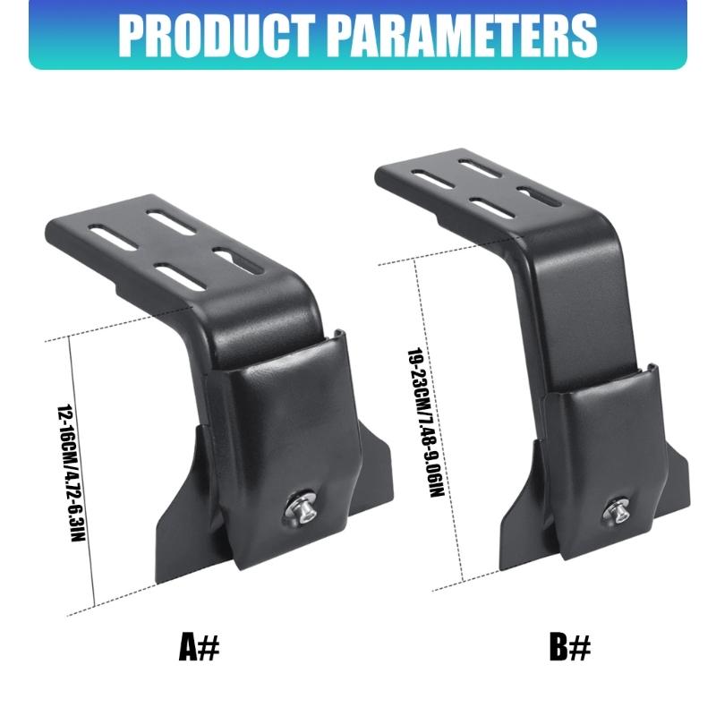 Abrazaderas de Techo para Canalones de Lluvia de Aluminio de Alta Resistencia para SUV Camión Rango de Altura 12-23 cm Ajuste Seguro No Requiere Herramienta