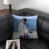 M-Meguro Renn Actor Cushion Cover Natural Linen Organic Fabric Double-Sided Printing Sofa Home Decor Gift Pillow Case