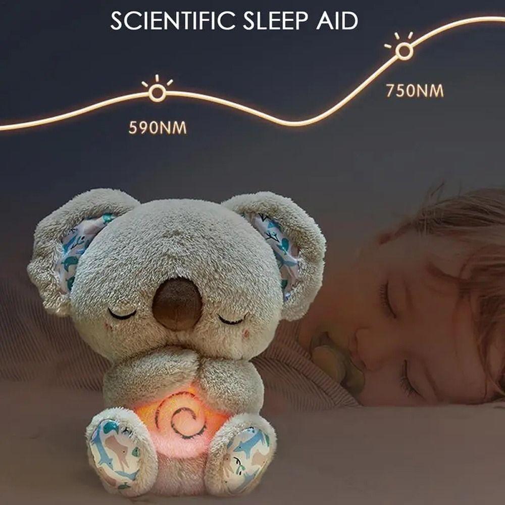 Stuffed Animal Relief Koala with Light Sound Koala Musical Toy Rhythmic Breathing Koala  Baby Gifts