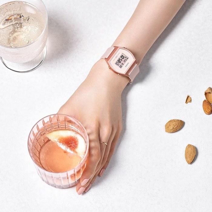 Casio Casio Standard Digital Women's Watch LW-204-4A, Pink Beige X Rose Gold