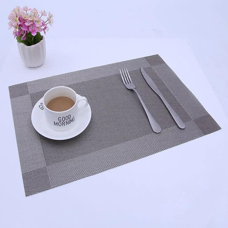 Set of 2 / 1pc PVC Washable Placemats for Dining Table Mat Non-slip Placemat Set In Kitchen Accessories Cup Coaster Wine Pad