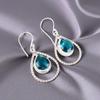 Apatite Gemstone 925 Sterling Silver Jewelry Handmade Earrings1.70"Gift For Wife EE-96-14