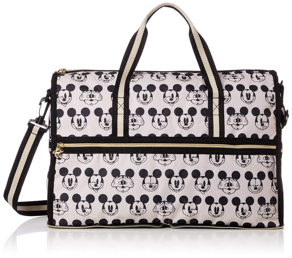 Hapitas Foldable Boston Bag Disney Mickey Mickey Mouse Face Black (Medium), Carry-On, Mouse, H0002-DN, 0.39kg, DN1.