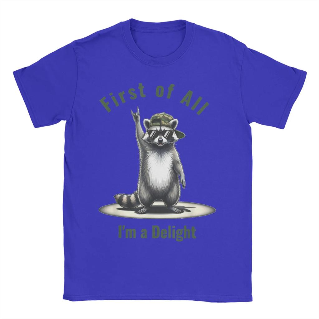 First of All I'm A Delight Cotton T Shirt for Mens Beach Basic T-Shirts O-Neck Hip Hop Tee Shirt Oversized Pattern Clothing