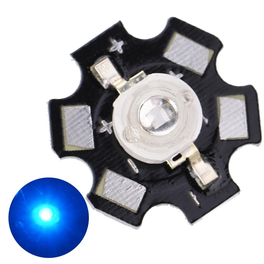 3W Høyeffekt LED Lampeperler Emitter Diodebrikker for DIY Belysningsarmaturer Blå