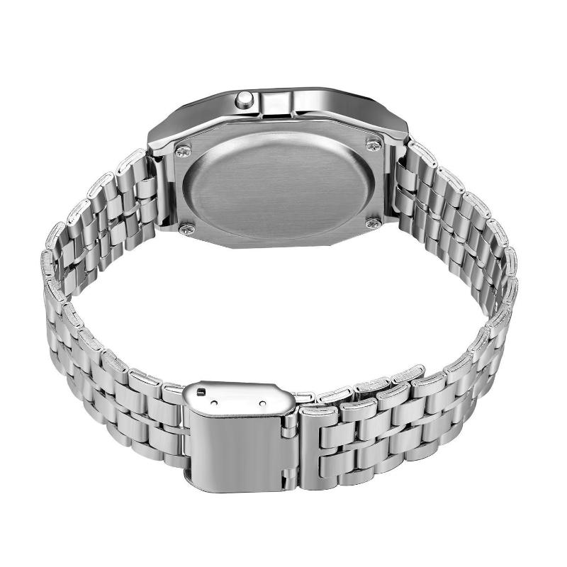 F91W Non-Waterproof Steel Band Watch For Women Men Business Clock Multi-Functional LED Digital ActiveWear Watch Electronic Clock