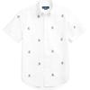 Polo Summer Palm Embroidered Short Sleeve Oxford Shirt Men Shirts White MNPOWOV1N820054-999
