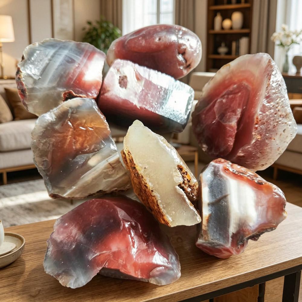 Natural Red Agate Stone for Jewelry Making Healing Crystal Reiki Stone Home Decoration Meditation Stone Gemstone Specimen Collection Stone Gift