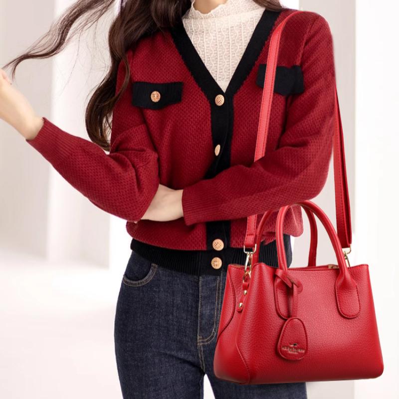 Women's Bag Fashion Commuter Middle-aged Mother Portable Tote Bag Large Capacity Messenger Women's Bag