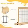 Freestanding Dog Gate, Foldable Pet Fence, Indoor Wood Barrier, Stair Gate with Support Feet, for Doorway, Hallway, Small and Medium Dogs