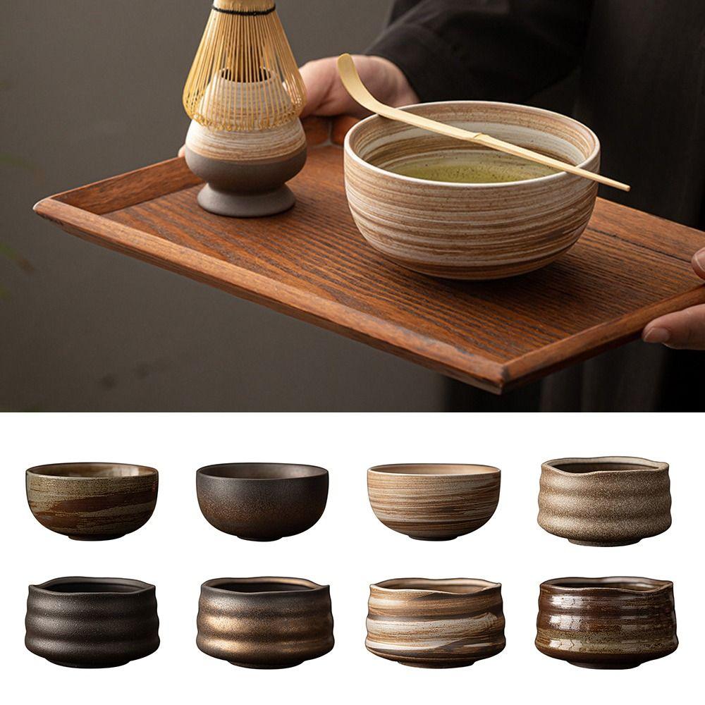 Smooth Matcha Bowl Ceramic Tea Salad Soup Bowl Traditional Tea-Making Tool  for Tea Set Accessories