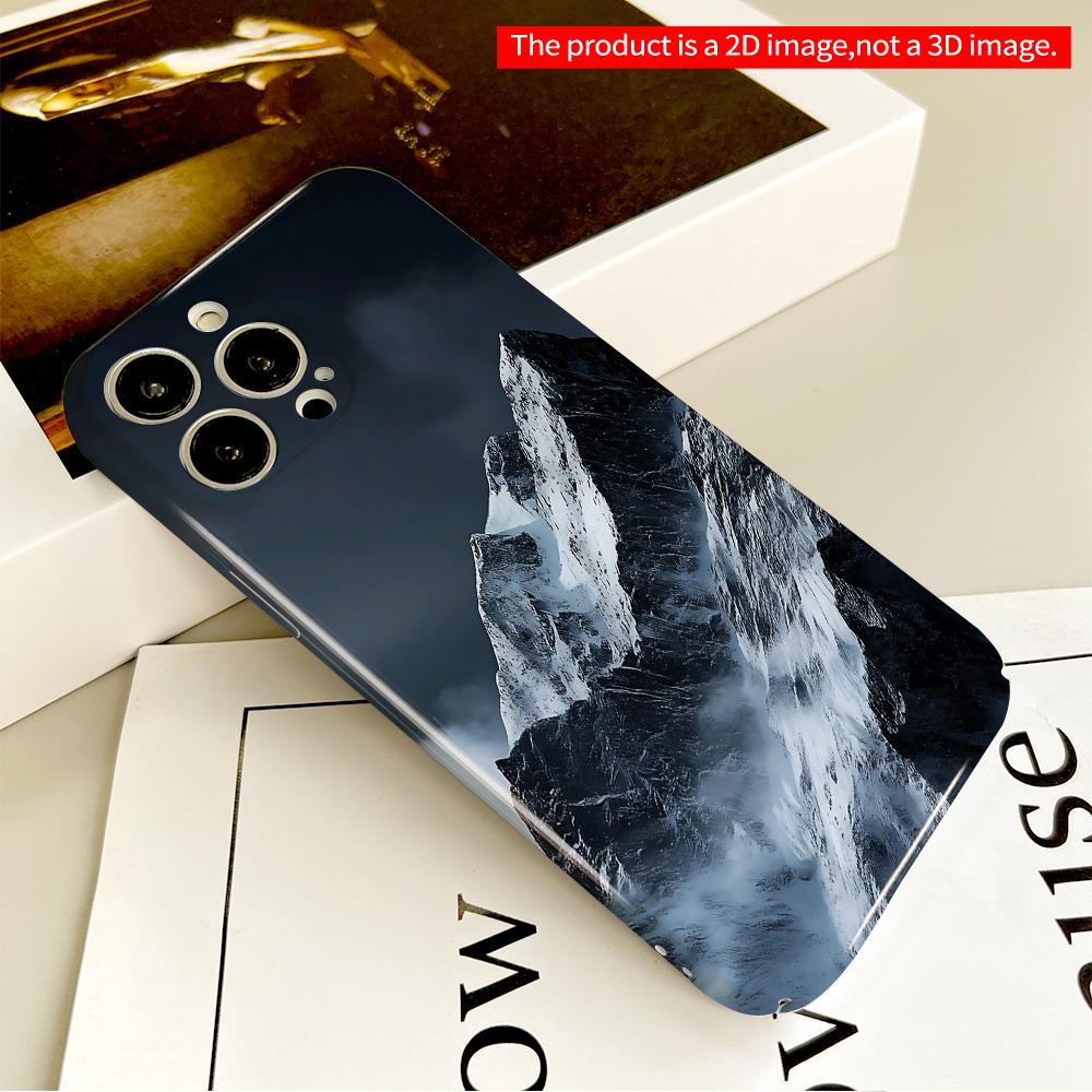 Snow-Capped Peak Against Stormy Sky All Inclusive Film Hard Phone Case, Compatible with iPhone 18 Pro Max 17 16 15 14 13 12 11