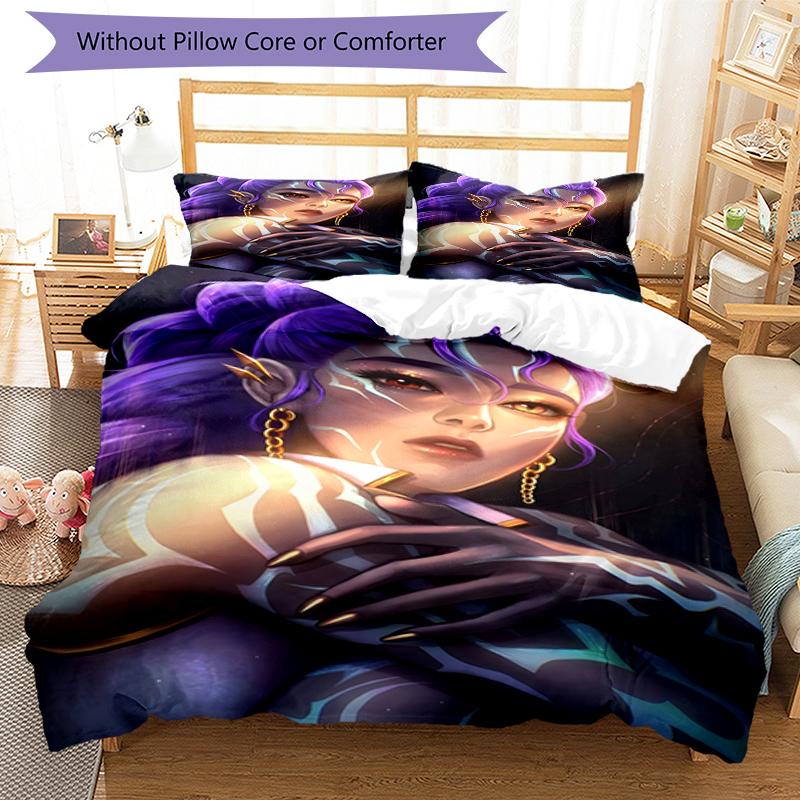 3pcs KPop Demon Hunters RUMI5 Design Cover Set - HD Printed Bedding with 1 Cover and 2 Pillowcases - Perfect for Home and Dorm Decor