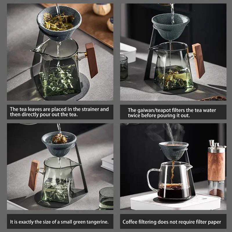 Ceramic Tea Strainer, Multifunctional Coffee Filter Cup, Microporous, Reusable, Ceramic Filter for Brewing Tea and Coffee