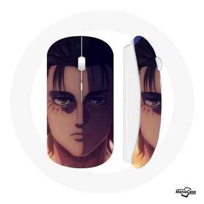 Draadloze Muis - Eren Yeager - Attack on Titan - Compatibel met Mac en PC - USB-stick inbegrepen - Wit