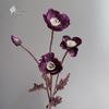 Autumn Poppy Flocked Artificial Flowers for Wedding and Home Decor