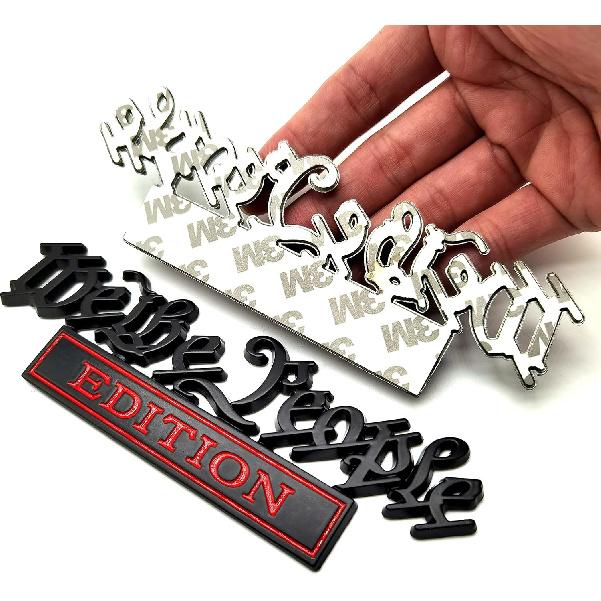 Classic We The People Edition 3D Full Metal Car Emblems Decals Labels Personalized Decoration To Highlight Yourself 2PC(Black/Red)