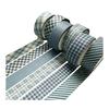 Office Desk Organization Tape 6 Rolls Plaid Washi Set, Grid Checkered Pattern Masking Tape, Self Literary Art Style Adhesive Decorative for