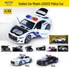 Rongda Fengjin 1:32 Police Car Model, Alloy Pull-back Toy with Sound & Lights, J32032